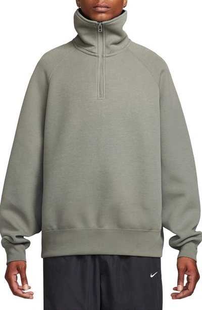 Nike Oversize Tech Fleece Reimagined Half Zip Pullover In Grey