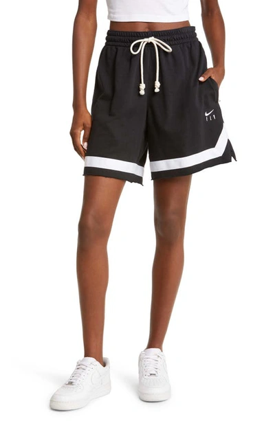 Nike Swooshy Fly Fleece Shorts In Black/ White/ White