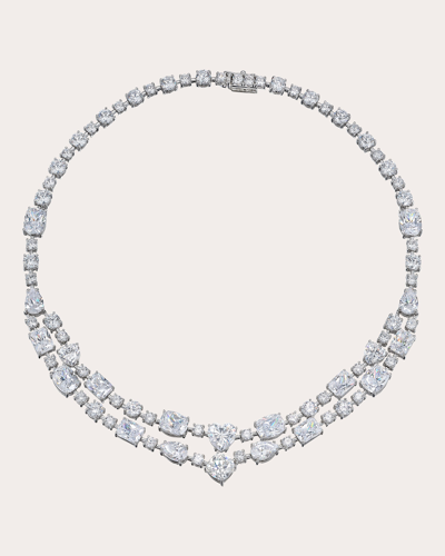 Anabela Chan Women's Diamond Love Heart Choker Necklace In Silver
