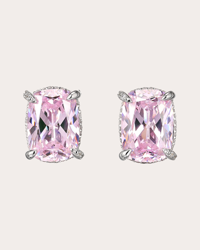 Anabela Chan 18kt White Gold Vermeil Wing Diamond Earrings In Pink