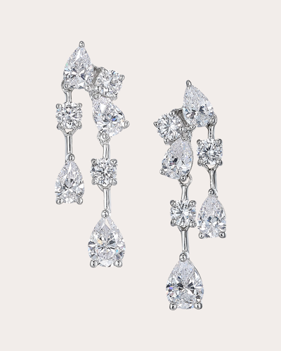 Anabela Chan Women's Mini Diamond Raindrop Earrings In Silver
