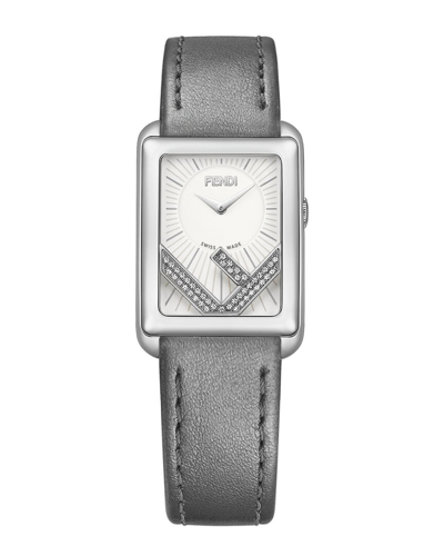 Fendi Women's Run Away Diamond Watch In Gray