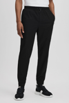 Reiss Onyx Black Castore Water Repellent Track Joggers In Onyx Black
