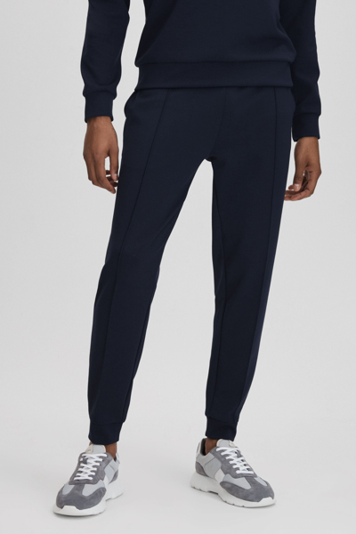 Reiss Midnight Navy Castore Jersey Tapered Joggers