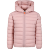 SAVE THE DUCK PINK LILY DOWN JACKET FOR GIRL WITH LOGO
