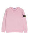 Stone Island Compass-patch Cotton Sweatshirt In Pink