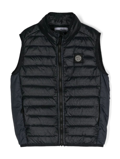 Stone Island Junior Kids' Sleeveless Puffer Jacket In Blue