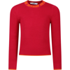 Msgm Intarsia-knit Ribbed Jumper In Fuchsia