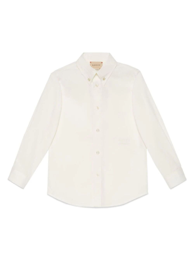 Gucci Kids' Shirt Stretch Cotton Popeline In White