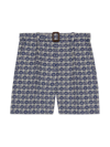 Gucci Gg Cotton Blend  Canvas Shorts In Bluette Mc
