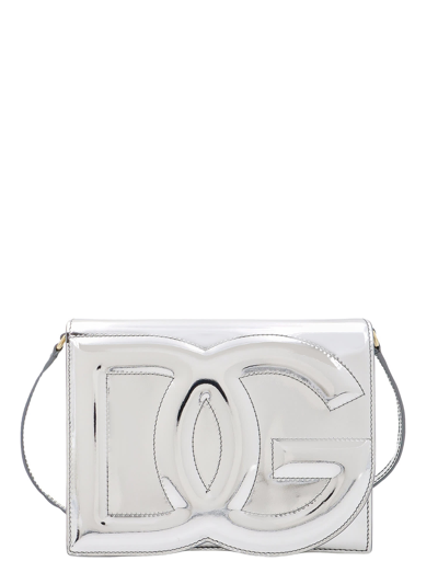 Dolce & Gabbana Dg Logo Shoulder Bag In Silver