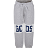 GCDS MINI GREY TROUSERS FOR KIDS WITH LOGO