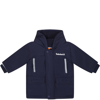 TIMBERLAND BLUE PARKA FOR BOY WITH LOGO