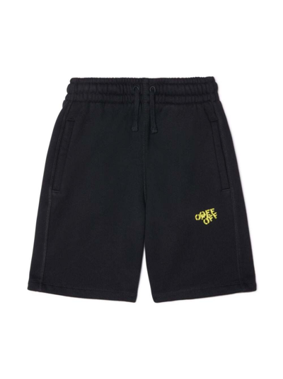 Off-white Kids' Multi Off Stamp Shorts In Black