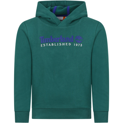 Timberland Kids' Green Sweatshirt For Boys With Logo