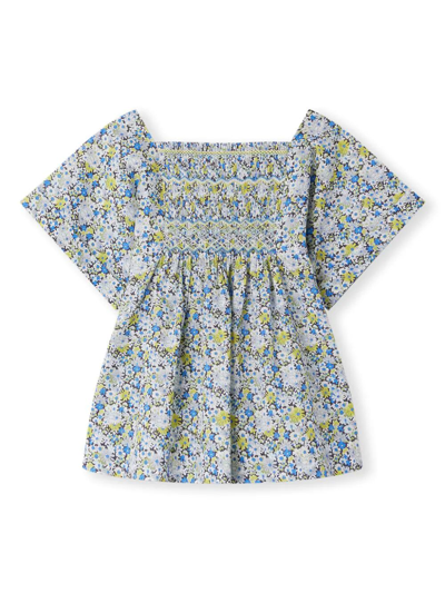 Bonpoint Kids' Blouse Smockee Pays In Blue