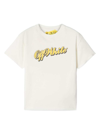 OFF-WHITE WHITE T-SHIRT WITH PRINT IN COTTON BOY