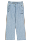 PALM ANGELS LIGHT BLUE JEANS WITH DRAWSTRING IN COTTON BOY