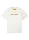 OFF-WHITE WHITE T-SHIRT WITH LOGO IN COTTON BOY