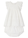 Bonpoint Lulu Broderie-anglaise Sleeveless Dress In White Milk