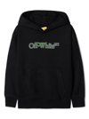OFF-WHITE BLACK HOODIE WITH LOGO IN COTTON BOY