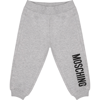 MOSCHINO GREY TRACKSUIT TROUSERS FOR BABY KIDS WITH LOGO