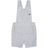 PETIT BATEAU LIGHT BLUE DUNGAREES FOR BABY BOY WITH STRIPES