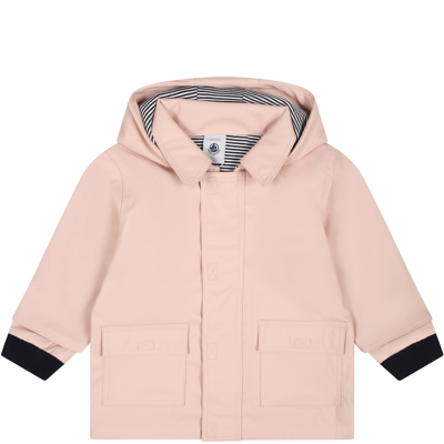 Petit Bateau Baby Girls Pink Hooded Raincoat