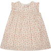 BONPOINT BEIGE DRESS FOR BABY GIRL WITH FLORAL PATTERN
