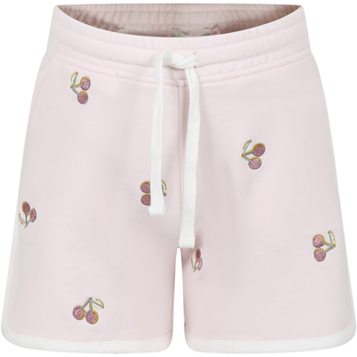 Bonpoint Kids' Pink Shorts For Girl With Cherries