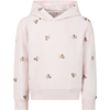 BONPOINT PINK SWEATSHIRT FOR GIRL WITH ALL-OVER CHERRIES