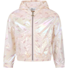 BONPOINT PINK WINDBREAKER FOR GIRL WITH ALL-OVER CHERRIES