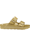 BIRKENSTOCK ARIZONA EVA GOLD SANDALS FOR KIDS WITH LOGO