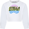 STELLA MCCARTNEY WHITE SWEATSHIRT FOR GIRL WITH MULTICOLOR LOGO