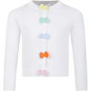 STELLA MCCARTNEY WHITE CARDIGAN FOR GIRL WITH MULTICOLOR BOWS