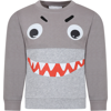 STELLA MCCARTNEY GRAY SWEATSHIRT FOR BOY WITH SHARK