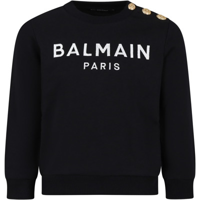 Balmain Kids' Sweatshirt With Logo In Black