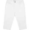 ARMANI COLLEZIONI WHITE TROUSERS FOR BABY BOY WITH LOGO