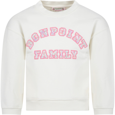 Bonpoint Kids' Ivory Sweatshirt For Girl With Logo