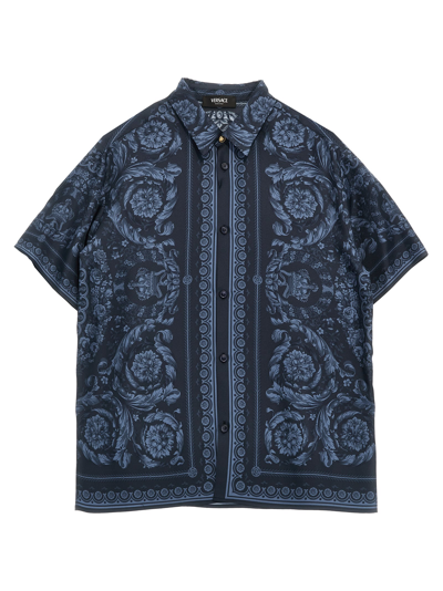 Versace Barocco Shirt In Blue