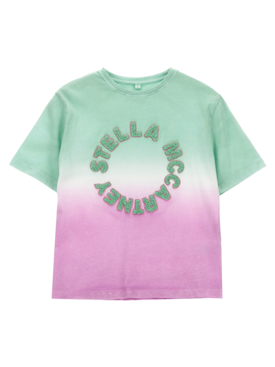 Stella Mccartney Kids' Logo T-shirt In Pastel Multicolour