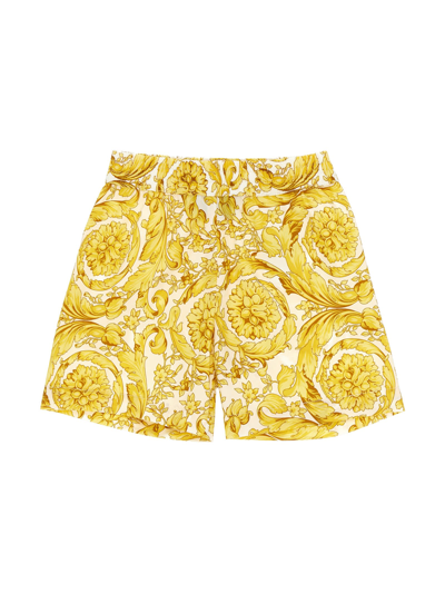 Versace Kids' Barocco Shorts In Multicolor