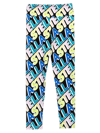 Stella Mccartney Kids' All-over Logo-print Leggings In Black Multicolour