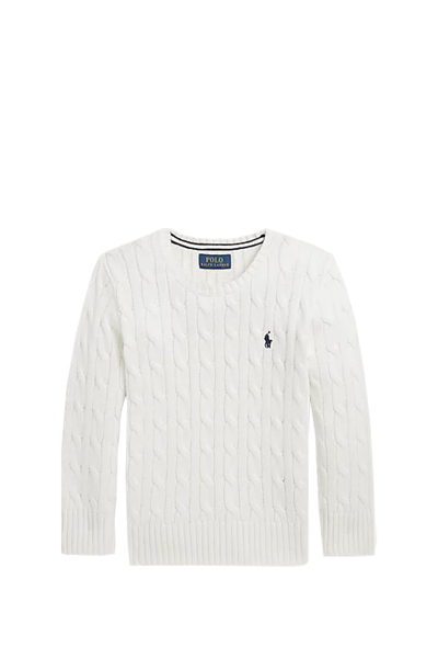 Ralph Lauren Kids' Cotton Cable Sweater In White