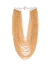 Fabiana Filippi Multi-strand Blush Necklace With Metallic Clasps In Metallic