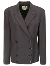 Quira Japanese Double-breasted Blazer In Raisin