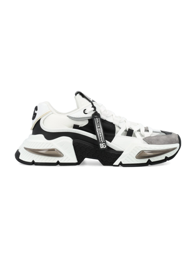 Dolce & Gabbana Mixed-material Air Master Sneakers In White,black