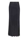 SELF-PORTRAIT RHINESTONE BLACK LONG DRESS