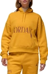 Jordan Brooklyn Oversize Fleece Hoodie In Yellow