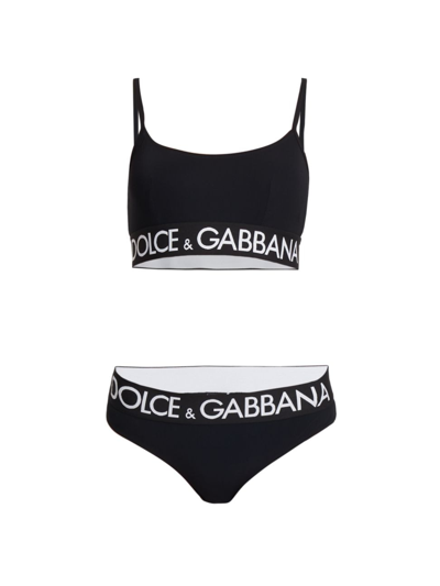 Dolce & Gabbana Women's Logo Bikini In Nero